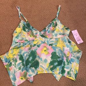 NWT handkerchief top + red and white shirts